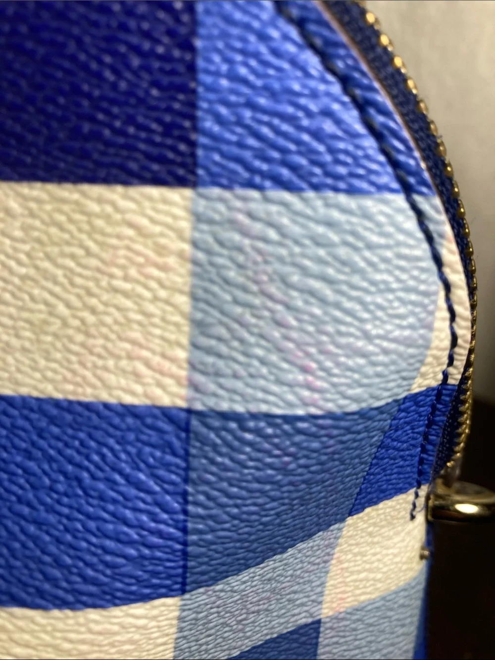 kate spade Blue and White Gingham Dome Satchel